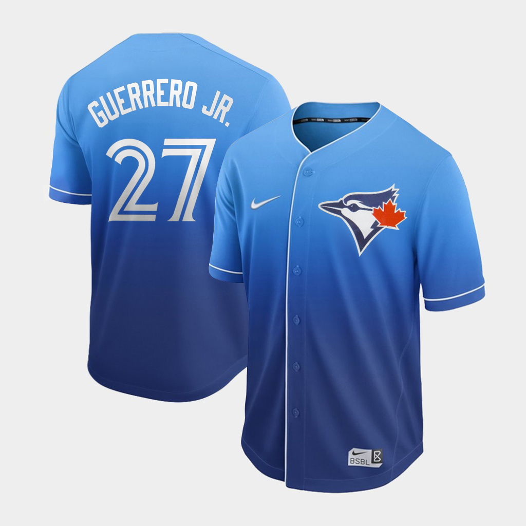 Men's Toronto Blue Jays #27 Vladimir Guerrero Jr. Blue Fade Stitched MLB Jersey
